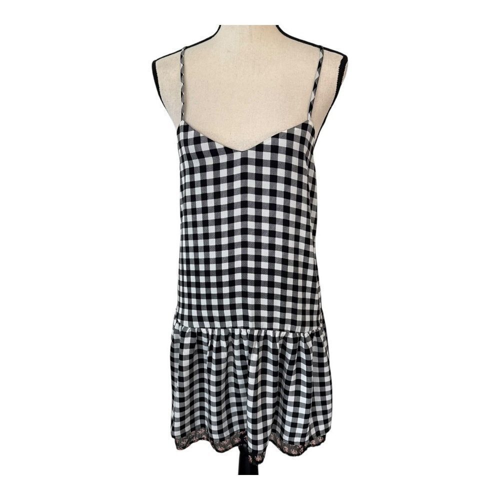 Princess Vera Wang Juniors Gingham Floral Dropped Waist Summer Dress M New